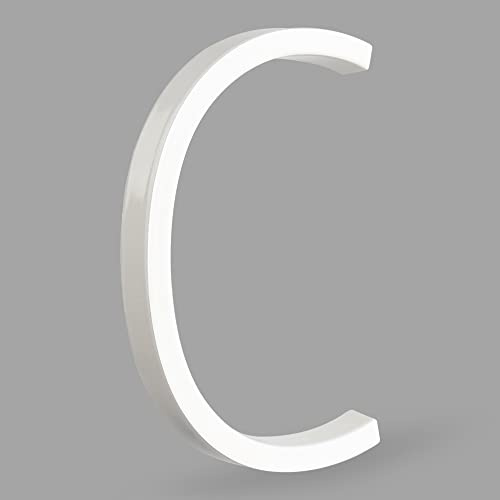 HASWARE Schwebendes Hausnummernschild: 5 Zoll (12cm) modernes Türschild – auffällig für Straßennummern (C, Weiß)
