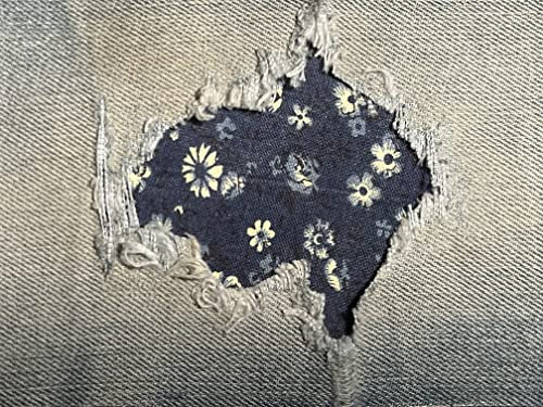 Navy Blue Floral Peek-A-Boo Iron ON Patches by HoleyPatches in Assorted Sizes (2-2 x 4)