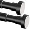 2 PCS Extendable Curtain Poles No Drilling Curtain Rod Stainless Steel Shower Curtain Pole,Curtain Rods Extendable for Cabinet,Wardrobe,Windows,Curtains(50-80cm,φ25mm，Black）