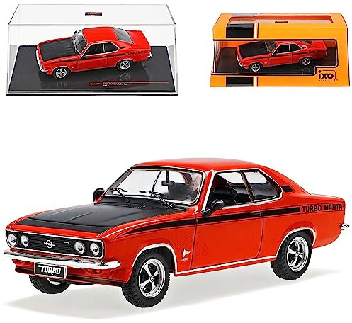 Ixo Opel Manta A Turbo Rot mit Schwarz 1970-1975 1/43 Modell Auto