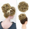 RUWISS Unordentlicher Haarteil 100% Echthaar Rose Dutt für Frauen Echthaar Scrunchies Hochsteckfrisur Haarteile Gelockt Bun Verlängerung blond gemischt blond gemischt（hellblond）