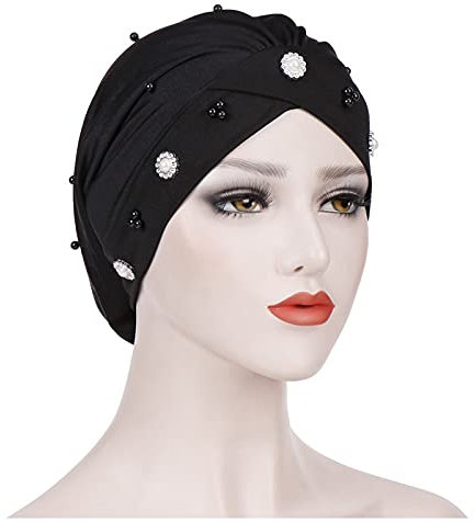 Kopftuch Damen Hijab Undercap Hijab, Islamische Muslimische Hijab mit Tie Back, Elastische Atmungsaktive Hijab Solid Color Hijab Mütze Kopfbedeckung Chemo Kopftuch Schlafmütze