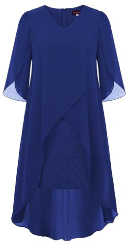 Hanna Nikole Damen Business Bleistift Kleider HIPS-Wrapped Kleid für Hochzeit Königsblau