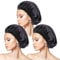 PAEFIU Cuffia Seta Capelli Ricci, 3 Pezzi Cuffia Seta Cuffia da Notte Cuffie per Dormire Cappello da Notte per Donna Berretto da Notte Raso per Donna (Nero)