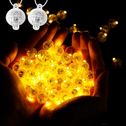 LURICO LED Ballons Lichter mit Haken, 100 Stück Mini LED Lichter Luftballons, Led Luftballoon Party Licht, Runde Ballon Licht, Leuchtende Luftballon für Geburtstag Hochzeit Weihnachten Dekor