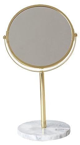 minkissy 1Stk Schminkspiegel aus Marmor Vanity Mirror Makeup Mirror drehbarer Schminkspiegel LED-Spiegel mit Mehreren Winkeln Tischspiegel runder Kosmetikspiegel Kosmetikspiegel