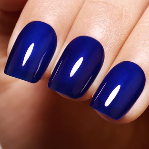 Imtiti Jelly Dunkelblauer Gel-Nagellack, Transparenter tiefblauer UV/LED Soak Off Gel-Lack für Nail Art Starter Maniküre Salon DIY zu Hause, 1Pcs 0.5 Fl Oz