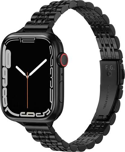 Fullmosa Slim Band Kompatible mit Apple Watch Armband 42mm(Series 10) 40mm 41mm 38mm, Ersatzarmbänder für SE Series 10 9 8 7 6 5 4 3 2 1,Dünnes Elegant Metall Gliederarmband für Damen Frauen