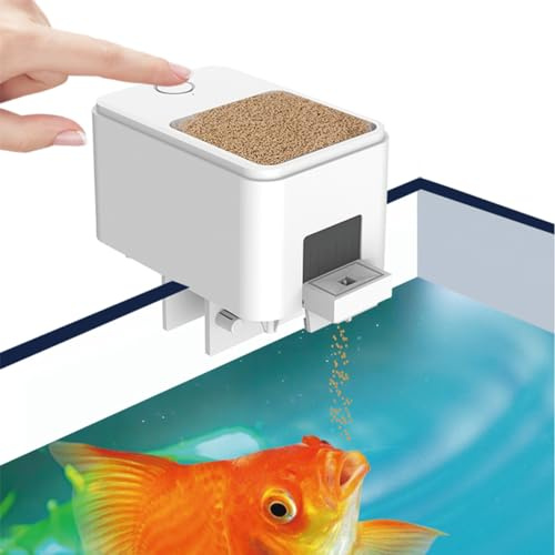 Hsthe Sea Automatisk fiskmatare WiFi Akvarium Matare Timing Utfodringsvolym kan ställas in Mobiltelefonapp Fjärrkontroll med 100 ml förseglat fiskmatfack