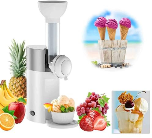 SikRea MáQuina Para Hacer Helados (Blanco/Negro/PúRpura/Verde/Rojo), RáPida De Instalar, FáCil De Limpiar, MáQuina Para Hacer Helados De Frutas, MáQuina Para Batidos Casera,White