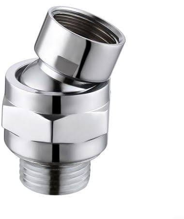 Duschverbinder Kugelgelenk, Duschkopf-Anschluss, drehbarer Kugeladapter, Duschkopf-Drehgelenk-Adapter, Messing, verstellbare Duscharmverlängerung (Silber)