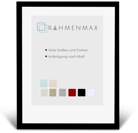RahmenMax Skane Puzzlerahmen 48x64 cm Bilderrahmen Schwarz matt Hintergrund Weiss Kunstglas klar