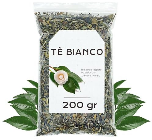 Te Bianco 200gr - Foglie di Te Bianco | Con Proprietà Antiossidanti, si Distingue per il Sapore Delicato e Fresco e l'Aroma Floreale Naturale Caratteristico