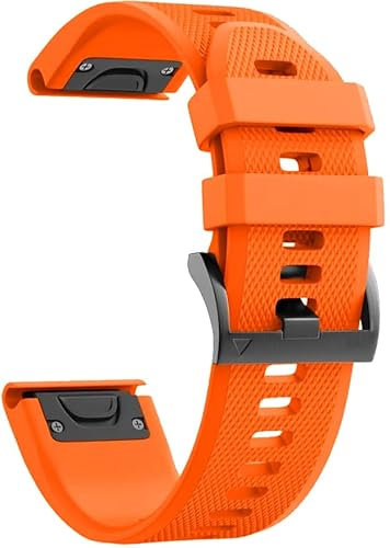 Quickz-it Bracelet pour Garmin Fenix 5/6/7,5+/6/7 Pro Solar & Sapphire | Forerunner 745/935/945 & LTE/955/965 | Instinct 2/2 Solar | Approach S60/S62/S70 | D2 Delta | D2 Mach 1 | Epix (Gen 2) (Orange)