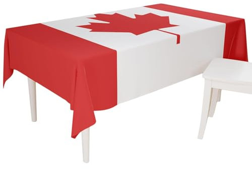 Kanadische Flaggen-Tischdecke, Rechteckige Kanada-Ahorn-Tischdecke, 1. Juli, Kanada-Tag, Flaggenparty, Festival, Prozession, Feier, Kanadische -Dekoration, Kanada-Tischdecken