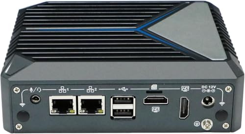 Partaker Fanless Mini PC, Desktop Computer, HTPC, Mini Computer, Intel N100, C11, Windows 11 or Linux Ubuntu, TPM2.0, 2 x LAN, 2 x HDMI, 2 x COM, SIM Slot, Vesa Mount, Barebone, 16G RAM, 512G SSD