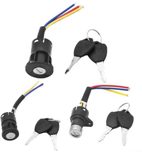 Interruttore a chiave di accensione, posizione 3 fili, blocco+chiave per combo scooter elettrico EBike (M)