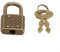 Candado vintage fiable con llave, protege tus objetos de valor con estilo (dorado)