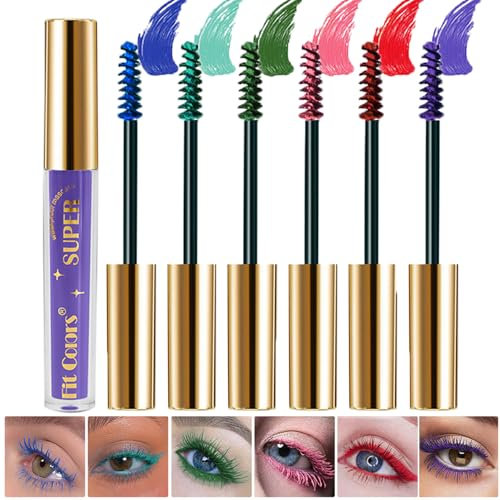 Sitovely 6 Colors Colored Mascara for Eyelashes, Colorful Curling Mascara, Farbige Wimperntusche für Wimpern, Bunte Wimperntusche mit Curling, Lengthening Charming Voluminous Cruelty Eye Makeup