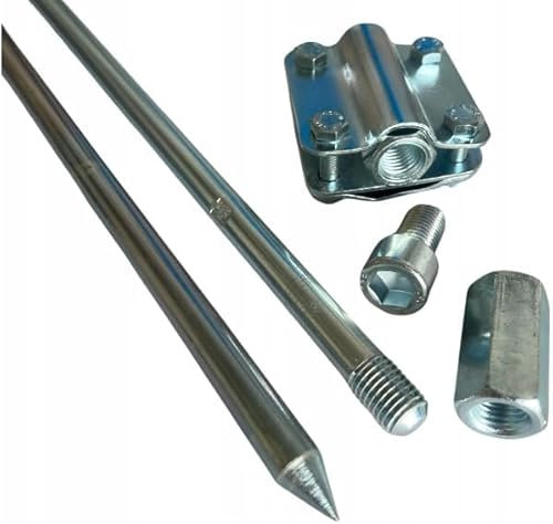 BLYSKAWICA – Erdungsspieß - Erdungsstab - Staberder - Erdspieß Erdung - Kreuzerder - Tiefenerder - Erdstab Verzinkter Stahl - ERWEGKRÖTE KRIPPEN - Größe - 1,5m Ø20, 1,5m