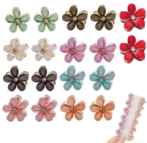 FISH DRAGATE 18 piezas pinzas pelo mujer flor,pequeña pinza horquilla,pinza flor pelo,pinzas pelo niña,linda flor garra,niñas fiestas bodas cumpleaños, mini flores sujeción metálica 9 colores