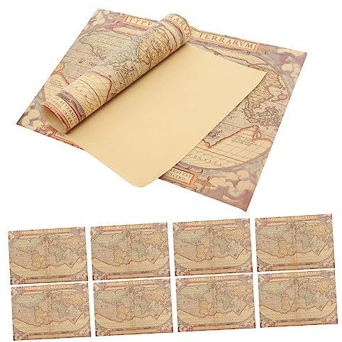 BEBEMOKO Vintage Weltkarten Geschenkpapier Robuste Kraftpapier Bogen Für Blumensträuße Und Geschenkverpackungen Ideal Für Besondere Anlässe Und Feiertage