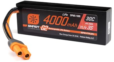 Spektrum Zubehör 11.1V 4000mAh 3S 30C Smart LiPo G2 Hard Case IC5 SPMX-1088