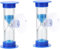 Lot de 2 sabliers bleus pour brosse à dents de 2 minutes, sablier de 2 minutes, ventouse en plastique, sablier pour décoration de bureau, cadeaux de fête