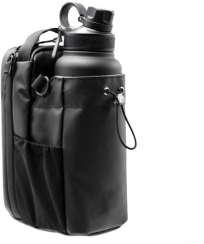 EasyByMall Versatile Magnetic Water Bottle Bag, Adjustable Shoulder Hand Strap For Hiking Travelling Camping, Magnetic Gym Water Bottle Bag