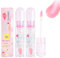2PCS Crystal Flower Color Changing Lipstick Magic Lip Oil from Clear to Pink Lip Stain Serum Non-sticky & Hydrating Lips Gloss Moisturizer for Dry Lips