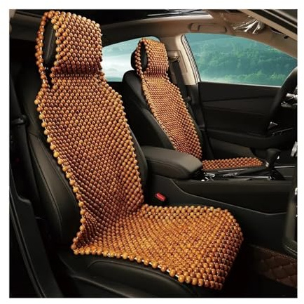 Autositzauflage Holzkugeln,Holzperlen Sitzauflage 1 Stück Autositzbezug aus natürlichen Holzperlen, handgefertigt, atmungsaktiv und massierend, for Büro, Zuhause und Auto – lang anhaltender Komfort(A_