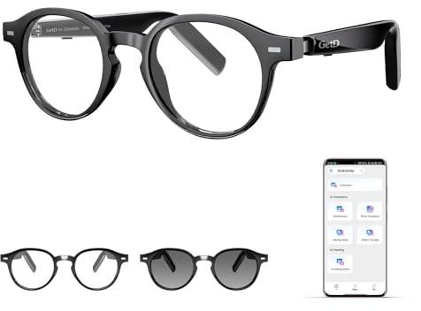 GetD AI Smart Glasses, Photochromic Lenses, Bluetooth Translation Glasses