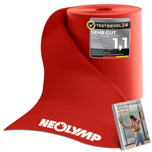 NEOLYMP Widerstandsbänder – Zuschneidbares Fitnessband auf Rolle (46 m) – 15 cm Breite – Elastische Resistance Band aus TPE für Physio, Reha, Pilates, Krafttraining & Home Workout