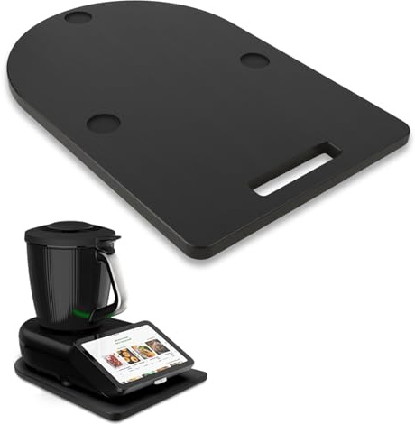 Tabla deslizante para accesorios Thermomix TM7 – Con ruedas de 360° y patas de goma, fácil de mover y estable, protege la báscula y encimera, hecho de bambú macizo, resistente y fácil de limpiar