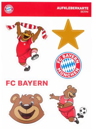 FC Bayern München Aufkleberbogen - Berni - Aufkleber Set Sticker FCB