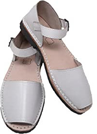 Avarca Frailera Sandale von Menorca/Legitimate Leather/Anti-Rutsch-Gummisohle/White/Beige/Tags von 35 bis 40/Made in Menorca