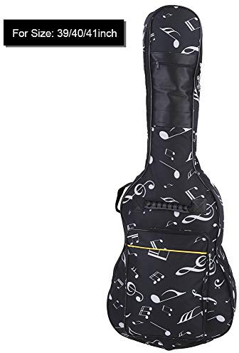 Alomejor Akustische Klassische Gitarre Tasche 600D Oxford Tuch wasserdicht Gig Bag Musical Note Muster für 39/40 / 41inch