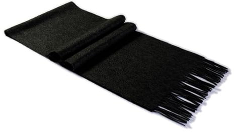 MayTree 100% Kaschmir Schal Herren und Damen, Herrenschal/Damenschal aus Cashmere, Unisex Wollschal in verschiedenen Farben 180 x 30 cm, Dunkelgrau, 180