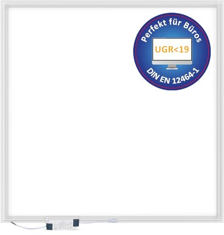 LECOM LED Panel 62x62 Deckenleuchte Flach CRI 90 UGR 19 Bürodeckenleuchten Büroleuchte kein Flimmern 4000K Neutralweiß Bürolampe (3600lm)