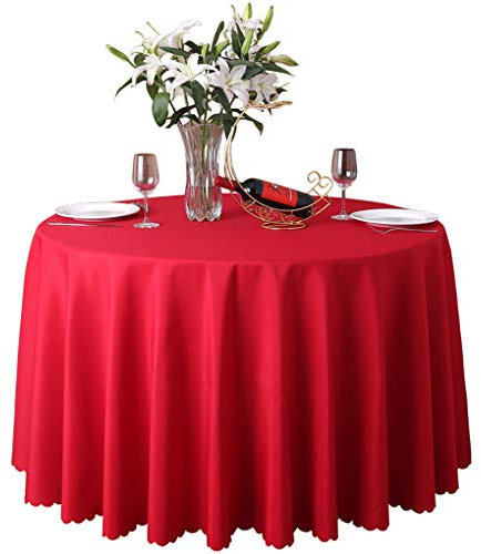 CIEEIN CIEHT Tischdecke Schreibtisch Tischtuch Tischwäsche Couchtisch Küchentischabdeckung Party Hochzeit Tafeltuch Rund Rot 300cm