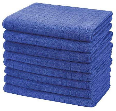 gryeer 8er-Set Microfaser Geschirrtücher, weiche, super saugfähige und fussel freie Küchentücher, 45 x 65 cm (Palast Blau)