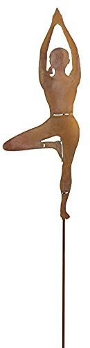 Metall Stecker. Yoga Baum. Rost, Roststecker, Gartenstecker, Edelrost. 118 cm. Art.: 79605