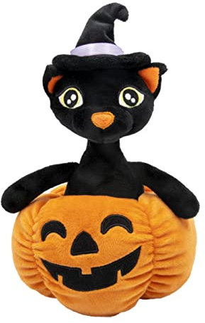 Joy Toy - Halloween Katze Plüsch 14x14x25 cm im Kürbis