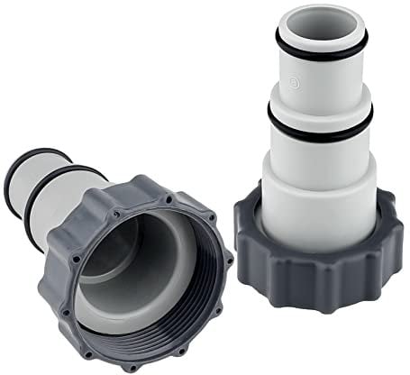 Adaptador Manguera Piscina,Adaptador Piscina, Adaptadores de Manguera de 1,5 y 1,25 Pulgadas para Kits de Piscina,serie A, con rosca, 2 unidades