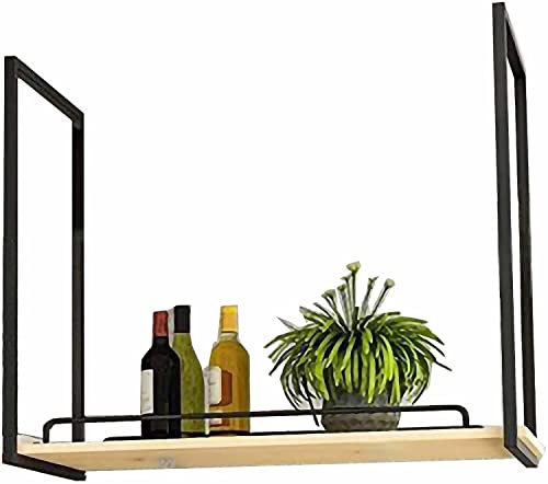 AYVADA Ceiling Rack Hanging Shelf, Unit Floating Shelf Planter, Decorative Metal Frame for Kitchen/Bar/Dining, Gold (Color : Black, Size : 100 x 30 x 50cm)