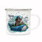 ilka parey wandtattoo-welt Emaille Becher Einschulung Tasse Trinkbecher Pirat mit Wal Spruch Hurra endlich Schulkind Wunschname + Datum Geschenk eb703