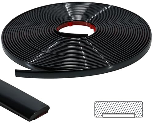 ZOWZOW Peel and Stick Trim Molding, 8M Flexible Wall Trim Molding Self Adhesive, Waterproof Molding Trim for Wall Tile Edges, Kitchen backsplash, Floor, Mirrior Frame Decor, Shiny Black