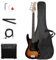 LALAHO Kit de Guitare Basse Électrique avec Amplificateur de Basse 20 Watts, Micros Ouverts Doubles pour 4 Cordes