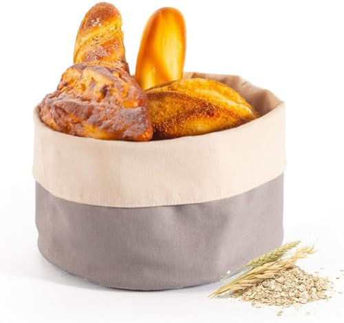 WBYNB Panera de Algodón, Cesta de Tela para Pan, Bolsa para el Pan, Panera Redonda Grande, Panera Redonda de Tela, Panera Redonda, para el Suministro y Almacenamiento de Pan Repostería Fruta Cereales