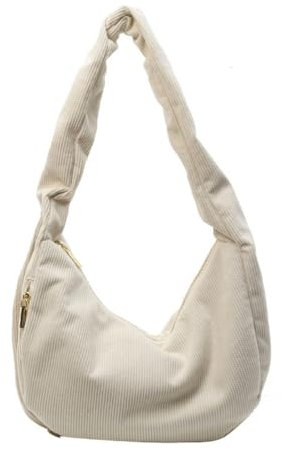 Makukke Cord Umhängetasche Damen Groß Schultertaschen Shopper Tasche Crossbody Bag für Arbeit Büro Reisen Einkaufen Schule,Beige Tasche